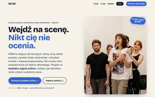 Strona główna studia aktorskiego WOM